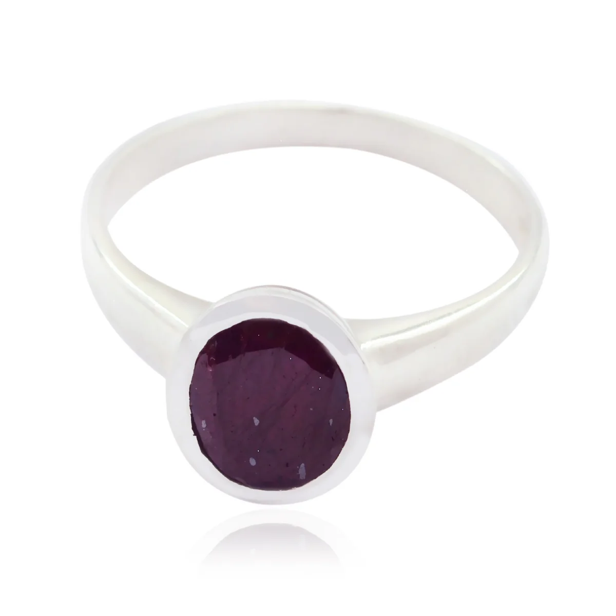 Indian Ruby Solitaire Egyptian 925 Sterling Silver Red Gemstones Tiny Trendy Ring Jewellery - Image 2