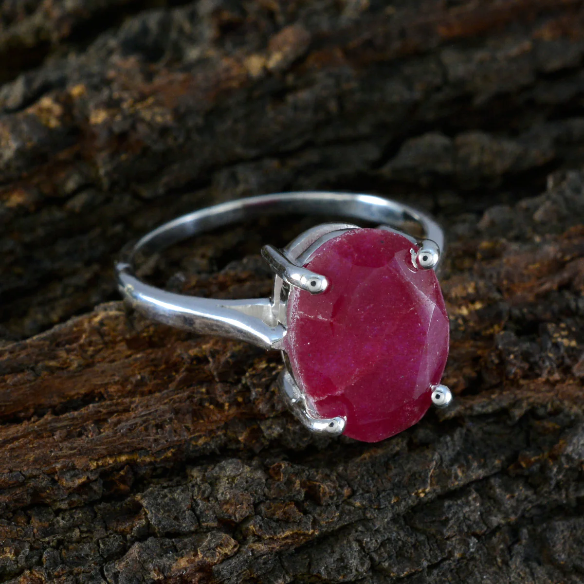 Indian Ruby Solitaire French 925 Silver Red Gemstone Featherlight Boho Ring Jewelry - Image 3