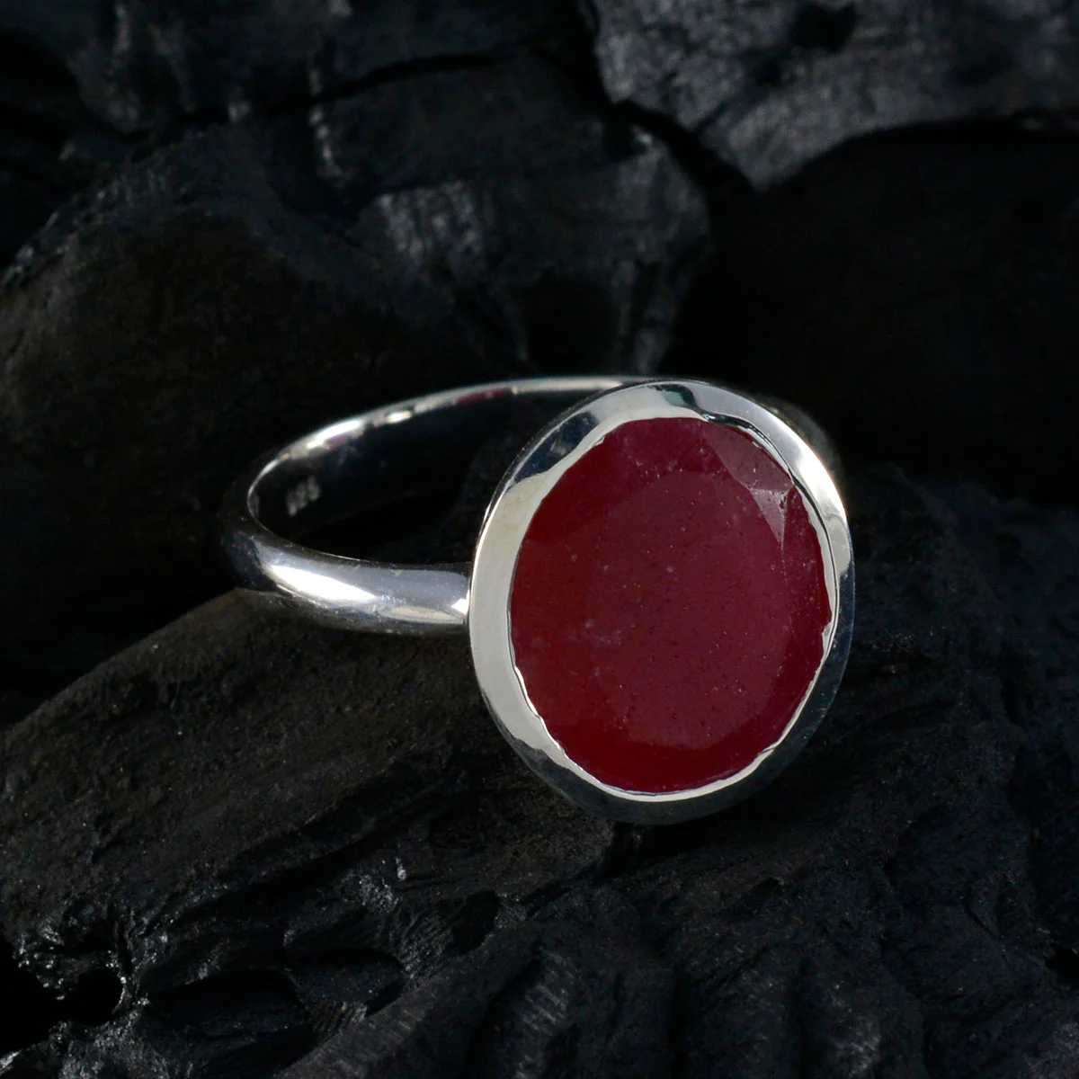 Indian Ruby Solitaire French Silver Red Gemstone Minimal Artisan Ring Jewelry - Image 5