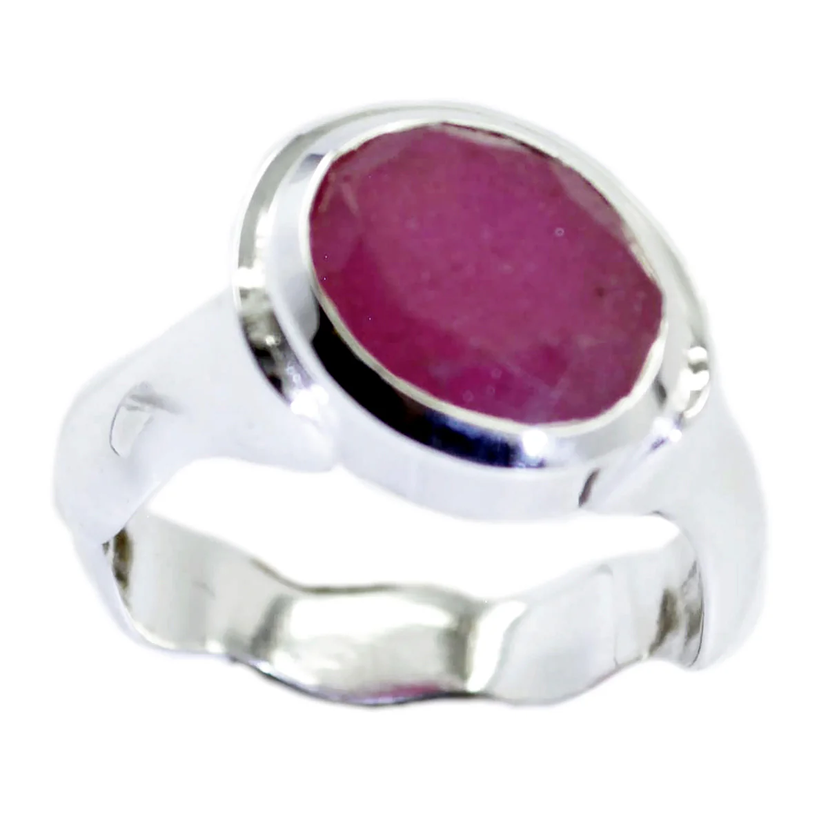 Indian Ruby Solitaire German 92.5 Silver Red Gems Mid-weight Sophisticated Ring Jewelry