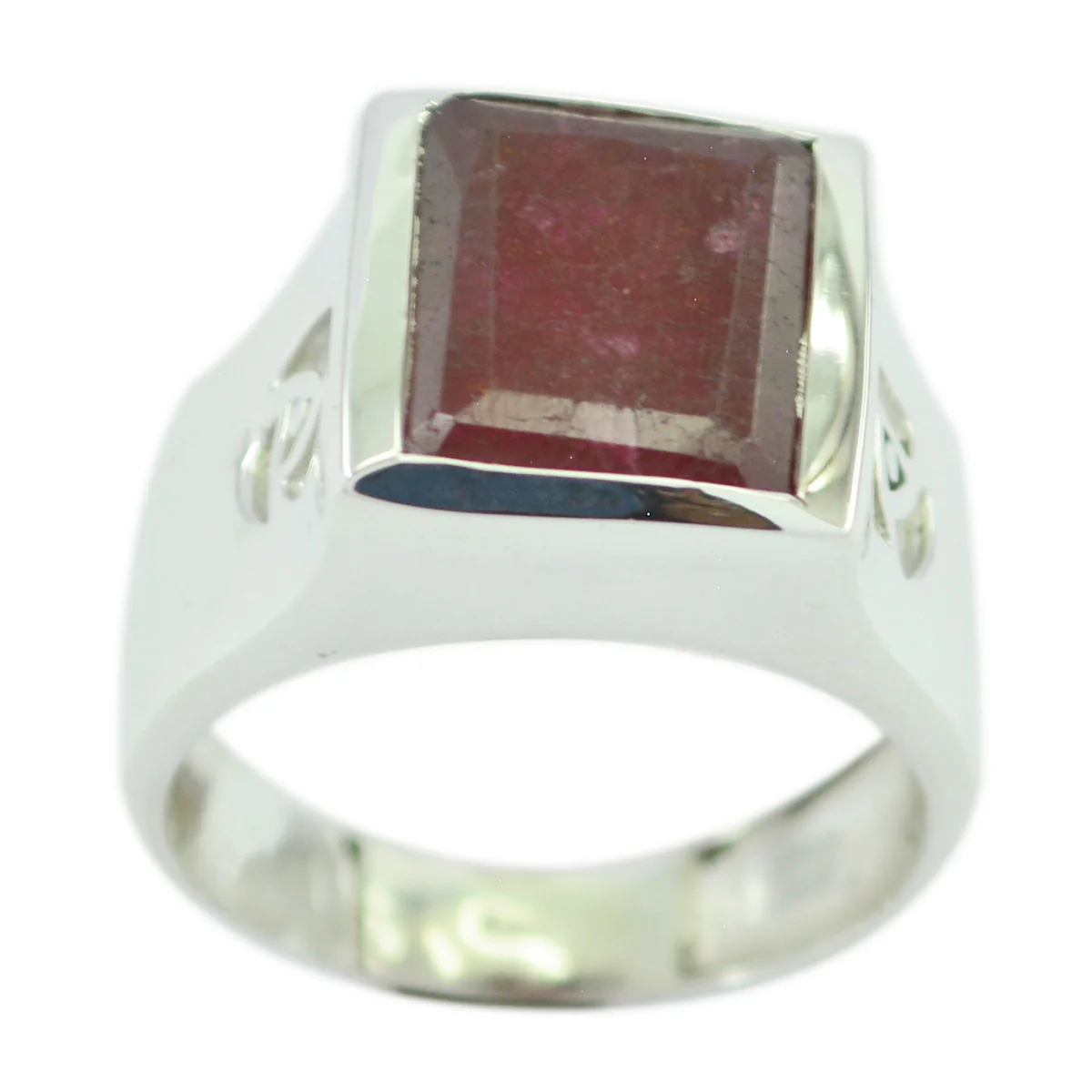 Indian Ruby Solitaire German 925 Silver Red Gems Essential Signet Ring Jewellery