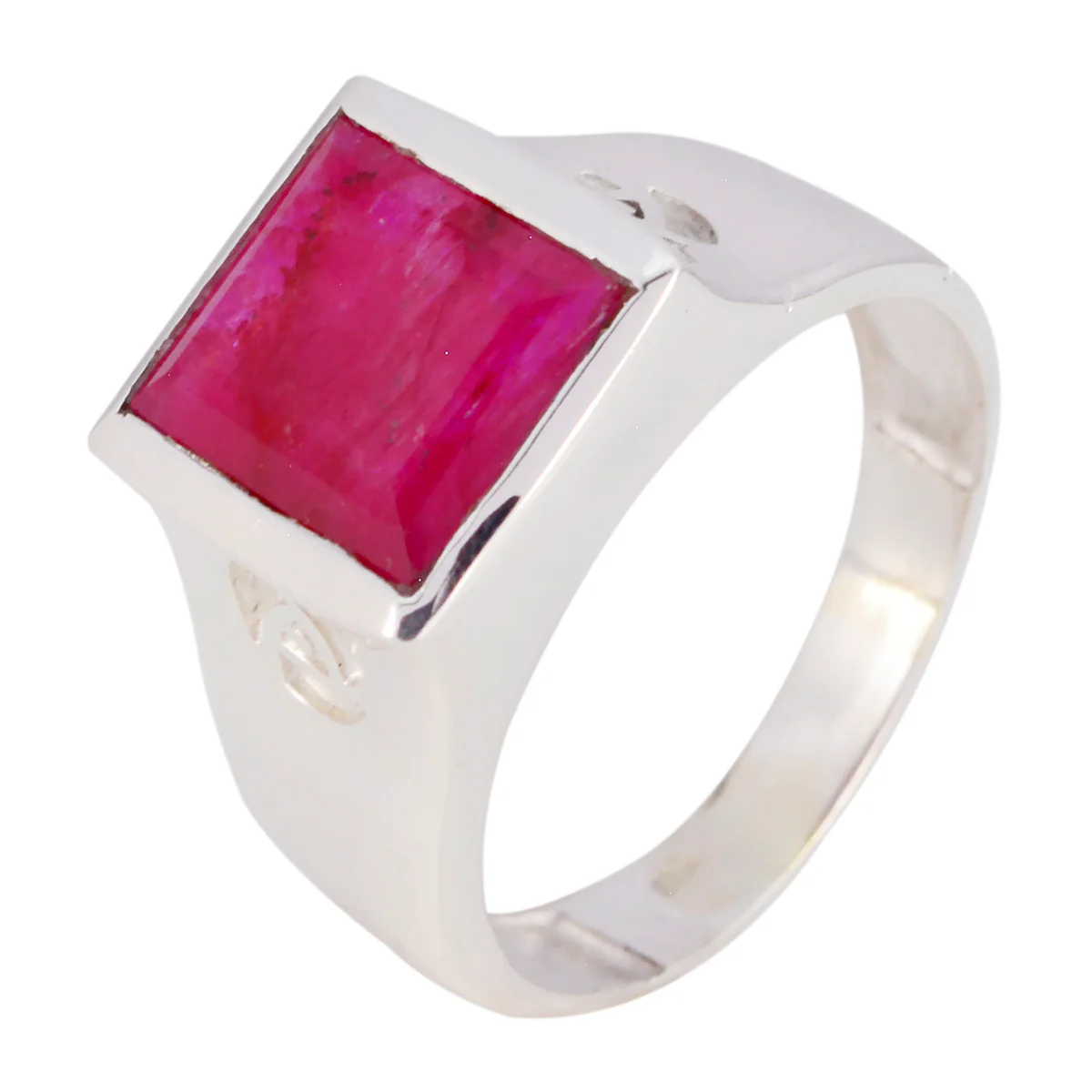 Indian Ruby Solitaire German 925 Silver Red Gems Essential Signet Ring Jewellery - Image 2