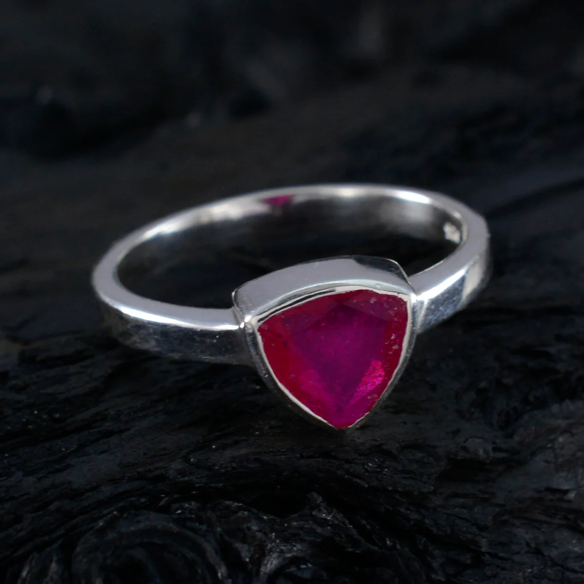 Indian Ruby Solitaire Mexican Silver Red Gemstones Dainty Artisan Ring Jewelry - Image 4