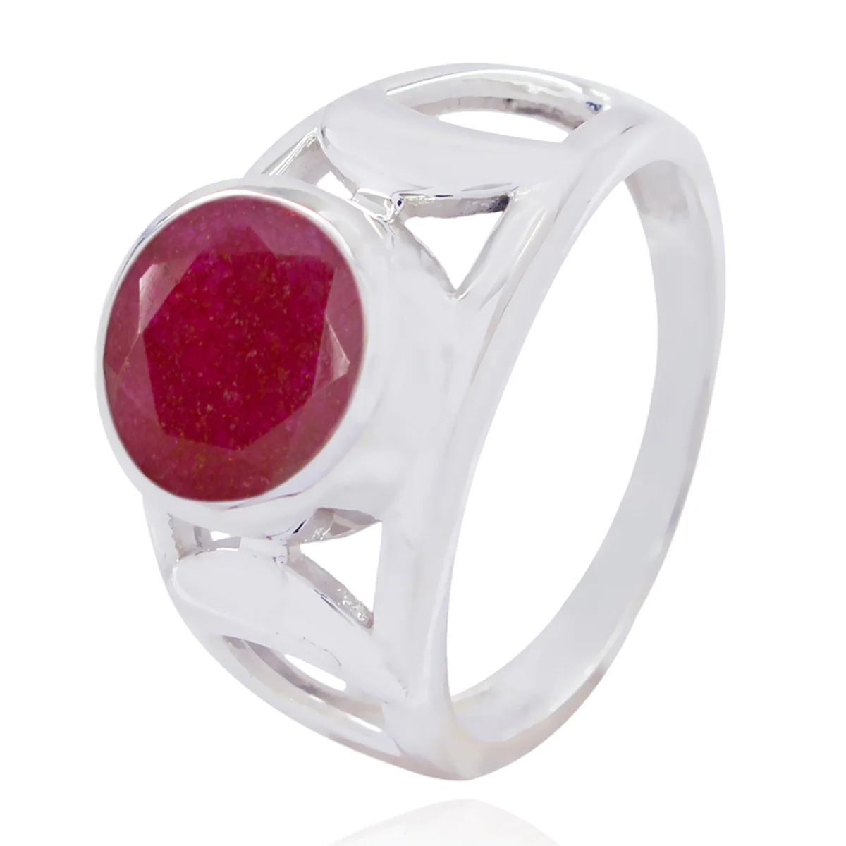 Indian Ruby Solitaire Middle Eastern Silver Red Gemstone Minimal Filigree Ring Jewellery - Image 3