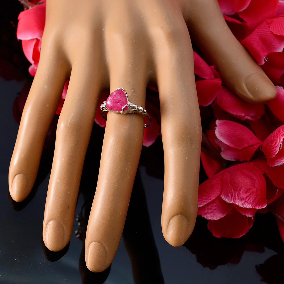 Indian Ruby Solitaire Moroccan 92.5 Silver Red Gemstone Delicate Rope-Wire Ring Jewelry - Image 5