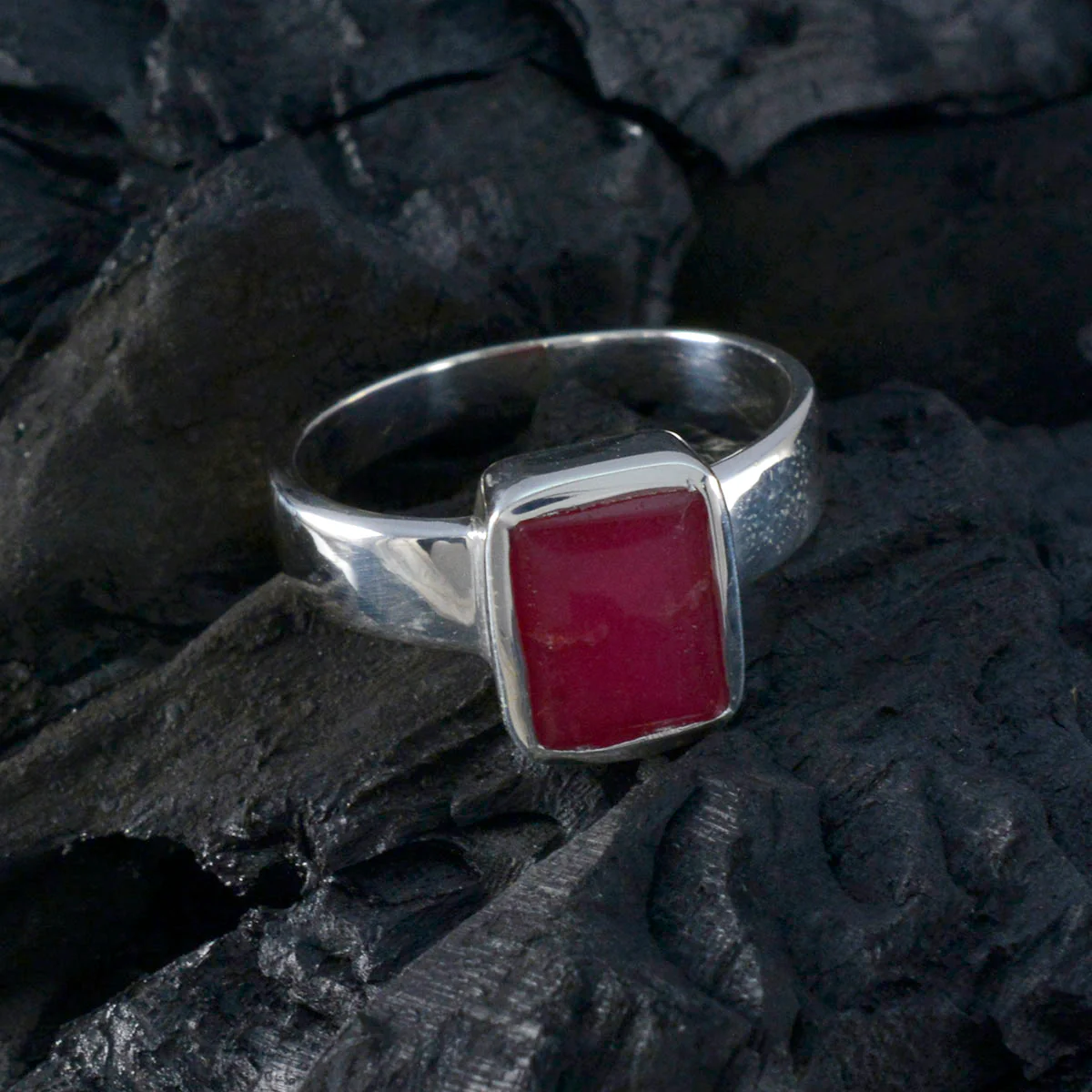 Indian Ruby Solitaire Moroccan 925 Sterling Silver Red Gemstone Slim Graceful Ring Jewelry - Image 4