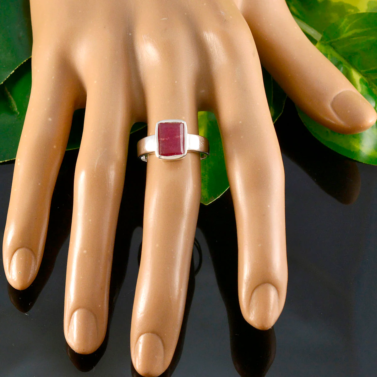 Indian Ruby Solitaire Moroccan 925 Sterling Silver Red Gemstone Slim Graceful Ring Jewelry - Image 5