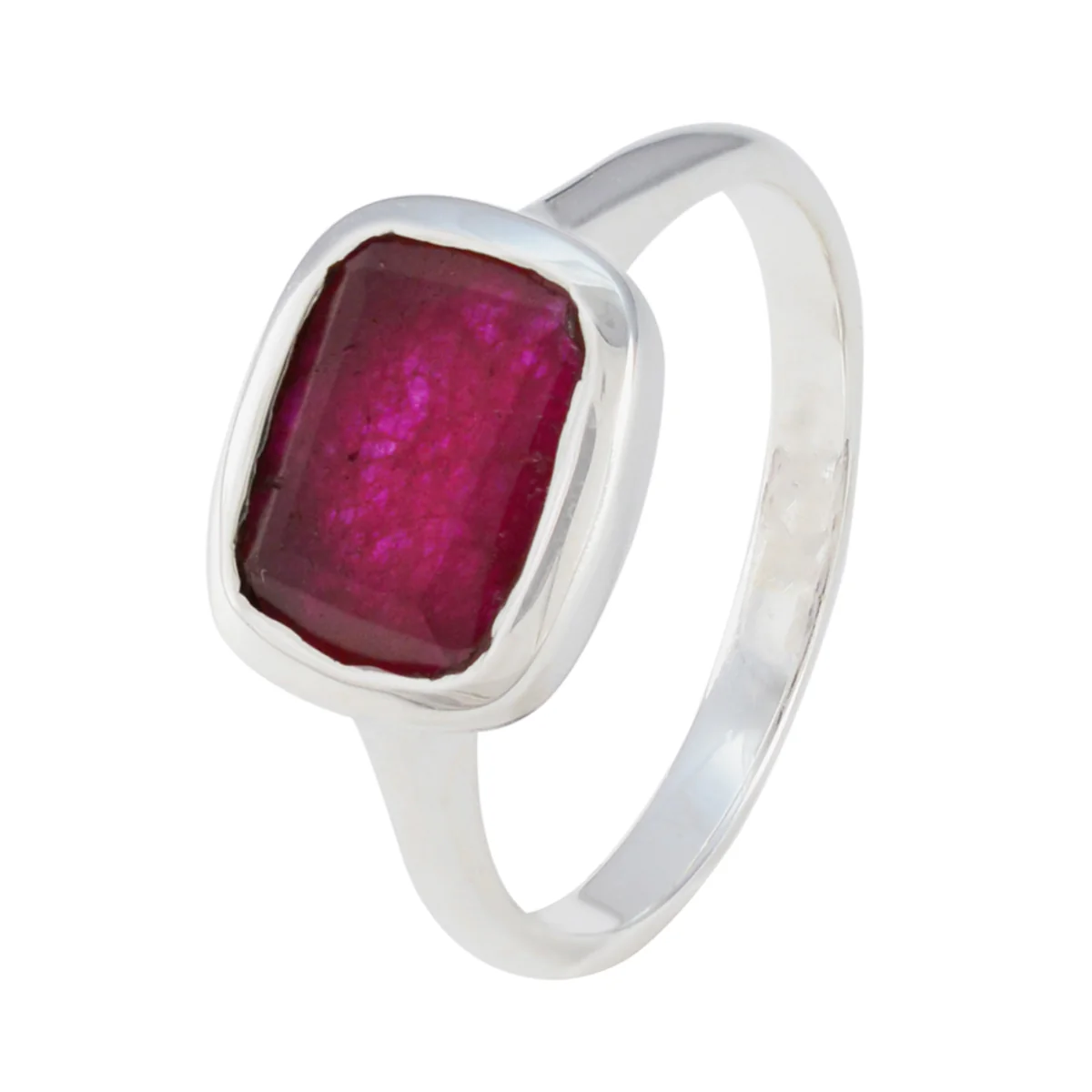Indian Ruby Solitaire Moroccan 925 Sterling Silver Red Gemstone Slim Luxurious Ring Jewellery - Image 2