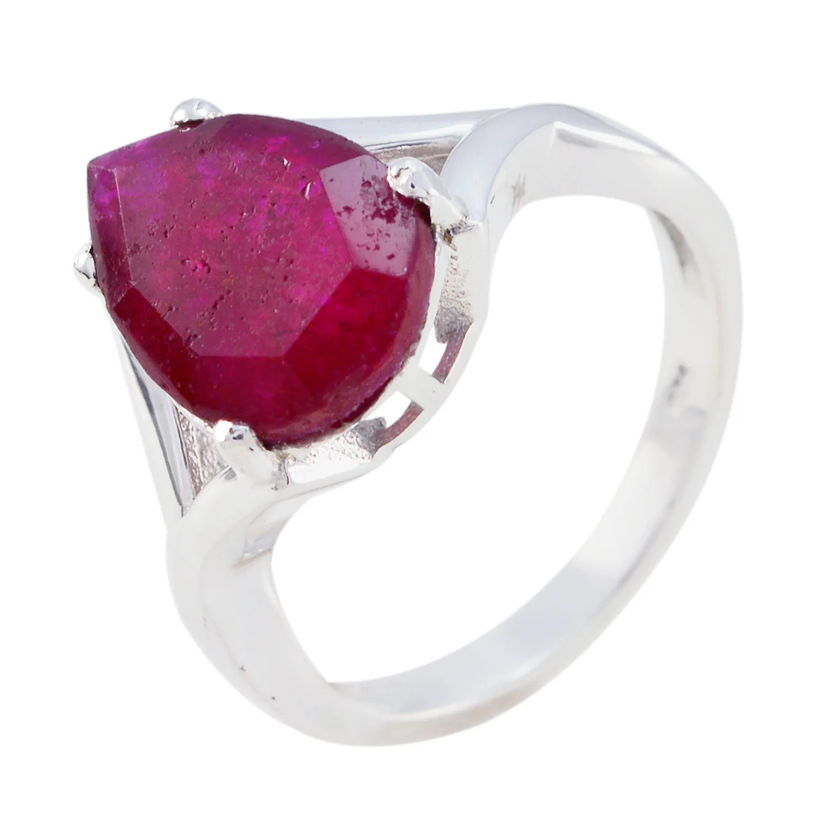 Indian Ruby Solitaire Moroccan Sterling Silver Red Gemstone Minimal valentine Ring Jewelry - Image 2
