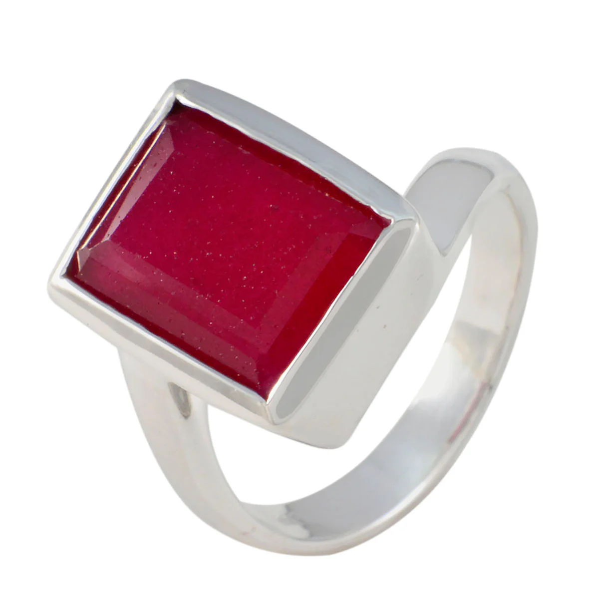 Indian Ruby Solitaire Russian 92.5 Silver Red Gems Eye-catching Contemporary Ring Jewelry - Image 2
