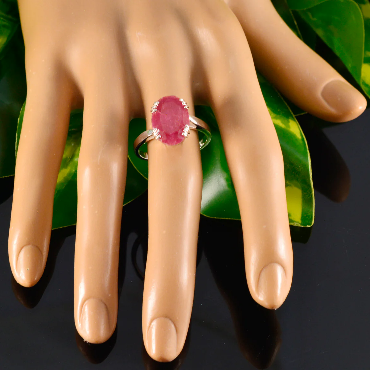 Indian Ruby Solitaire Russian 925 Silver Red Gemstone Tiny Contemporary Ring Jewellery - Image 5