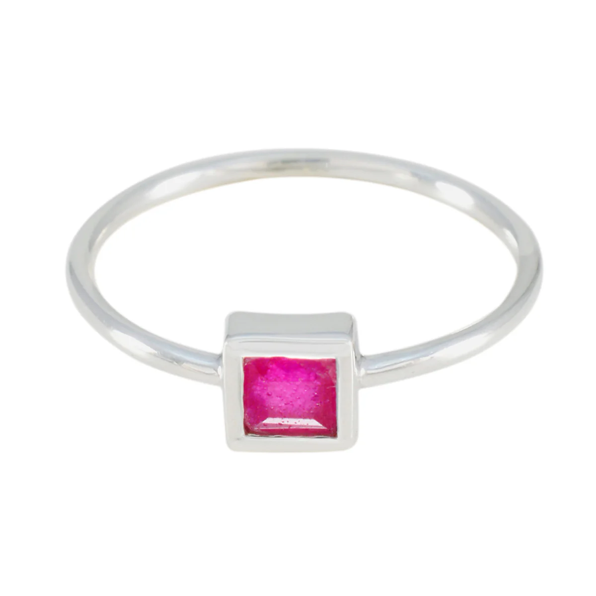 Indian Ruby Solitaire Turkish Sterling Silver Red Gems Elegant Trendy Ring Jewellery