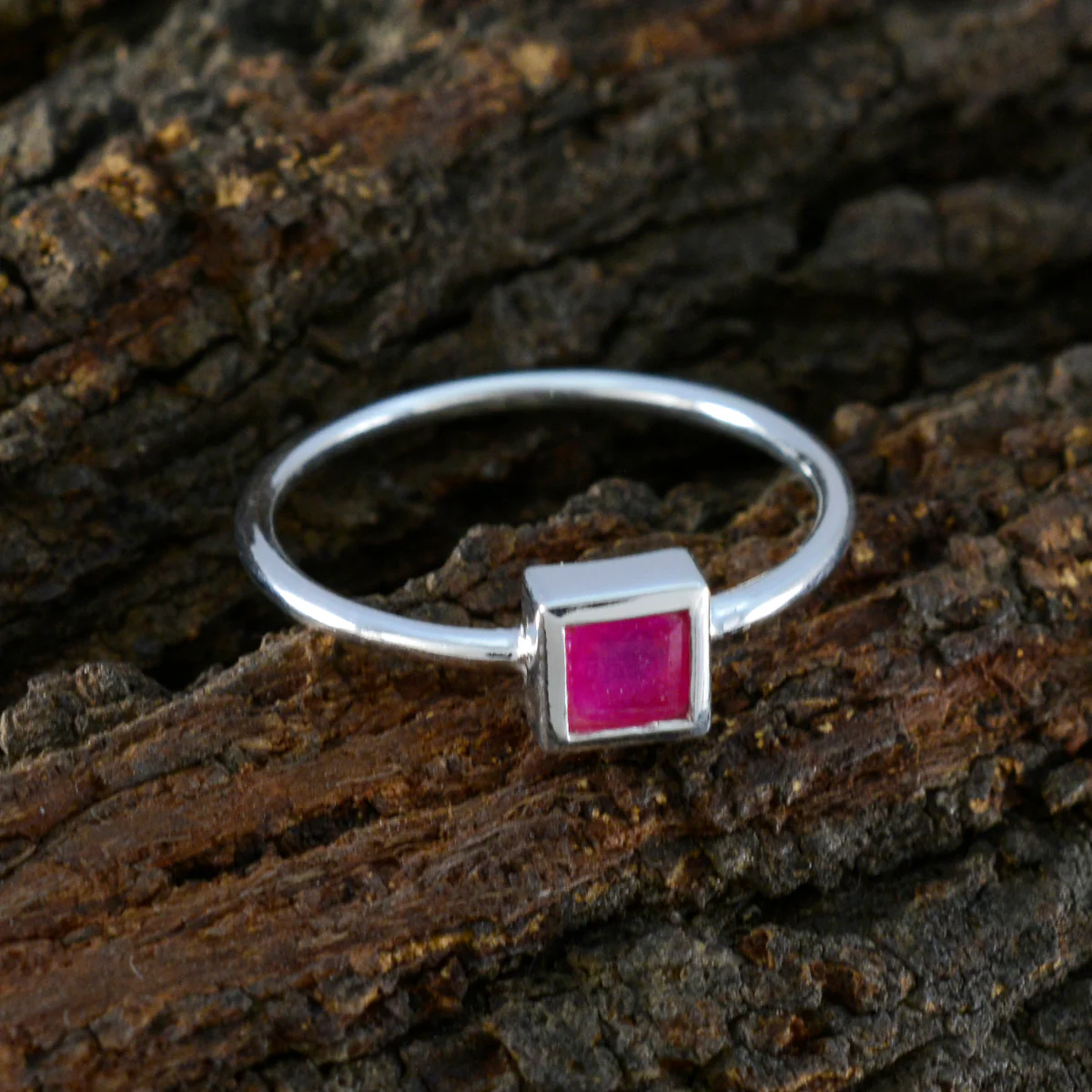 Indian Ruby Solitaire Turkish Sterling Silver Red Gems Elegant Trendy Ring Jewellery - Image 3