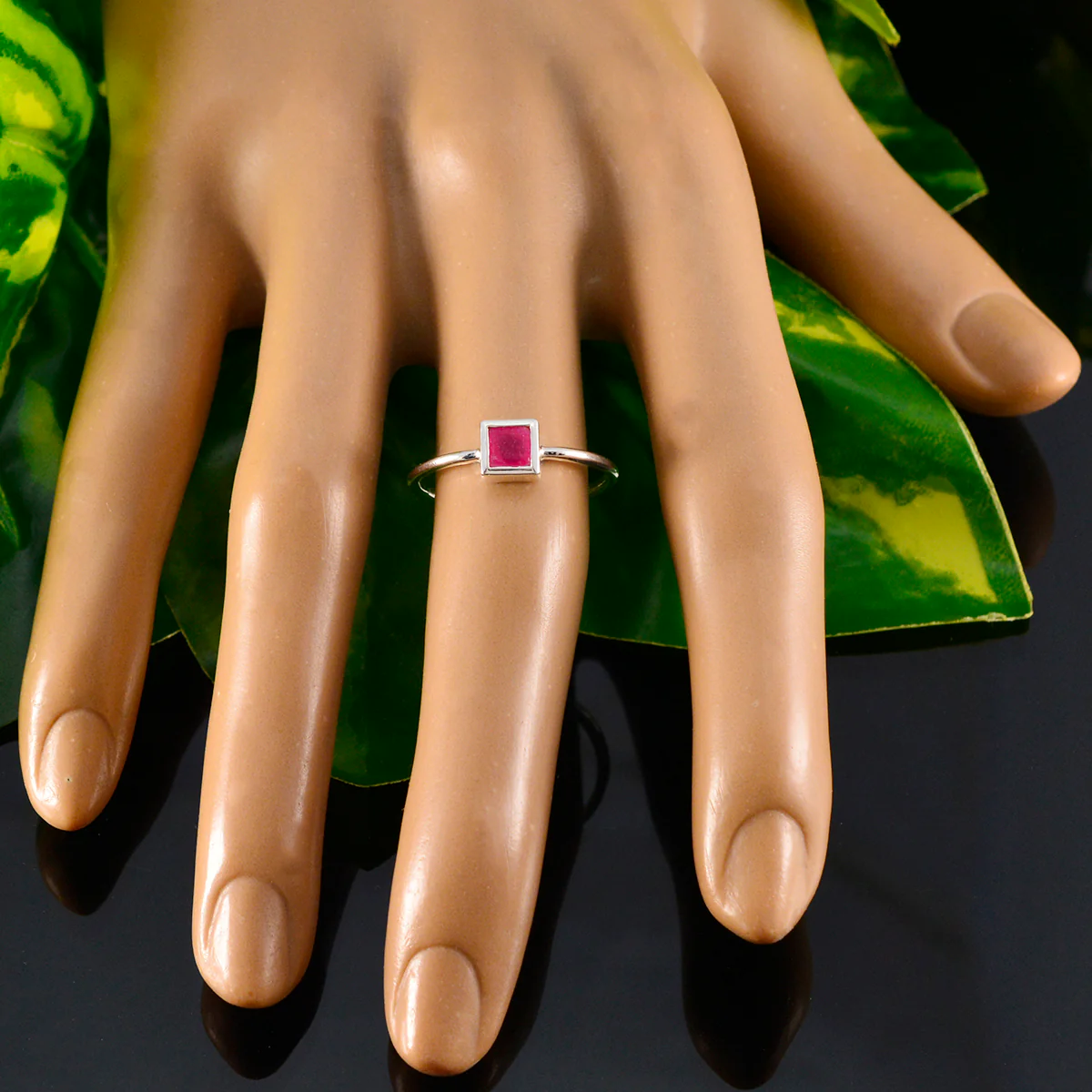 Indian Ruby Solitaire Turkish Sterling Silver Red Gems Elegant Trendy Ring Jewellery - Image 5