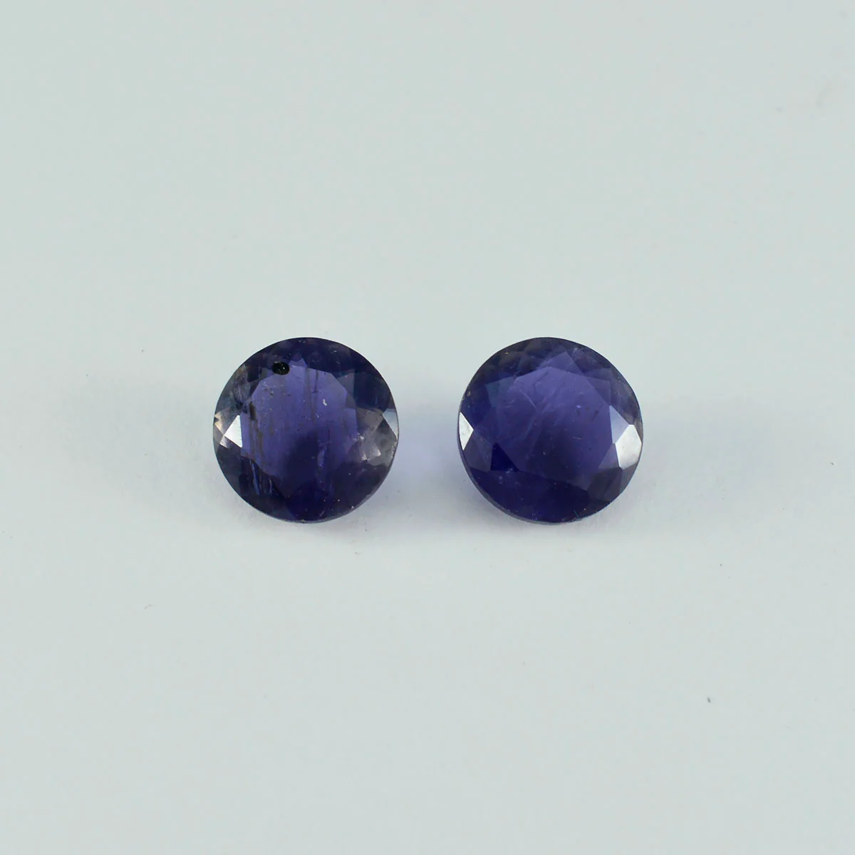 Iolite 1PC Chunky 14x14 MM Round Faceted Blue Genuine Semi Precious Loose Gemstones