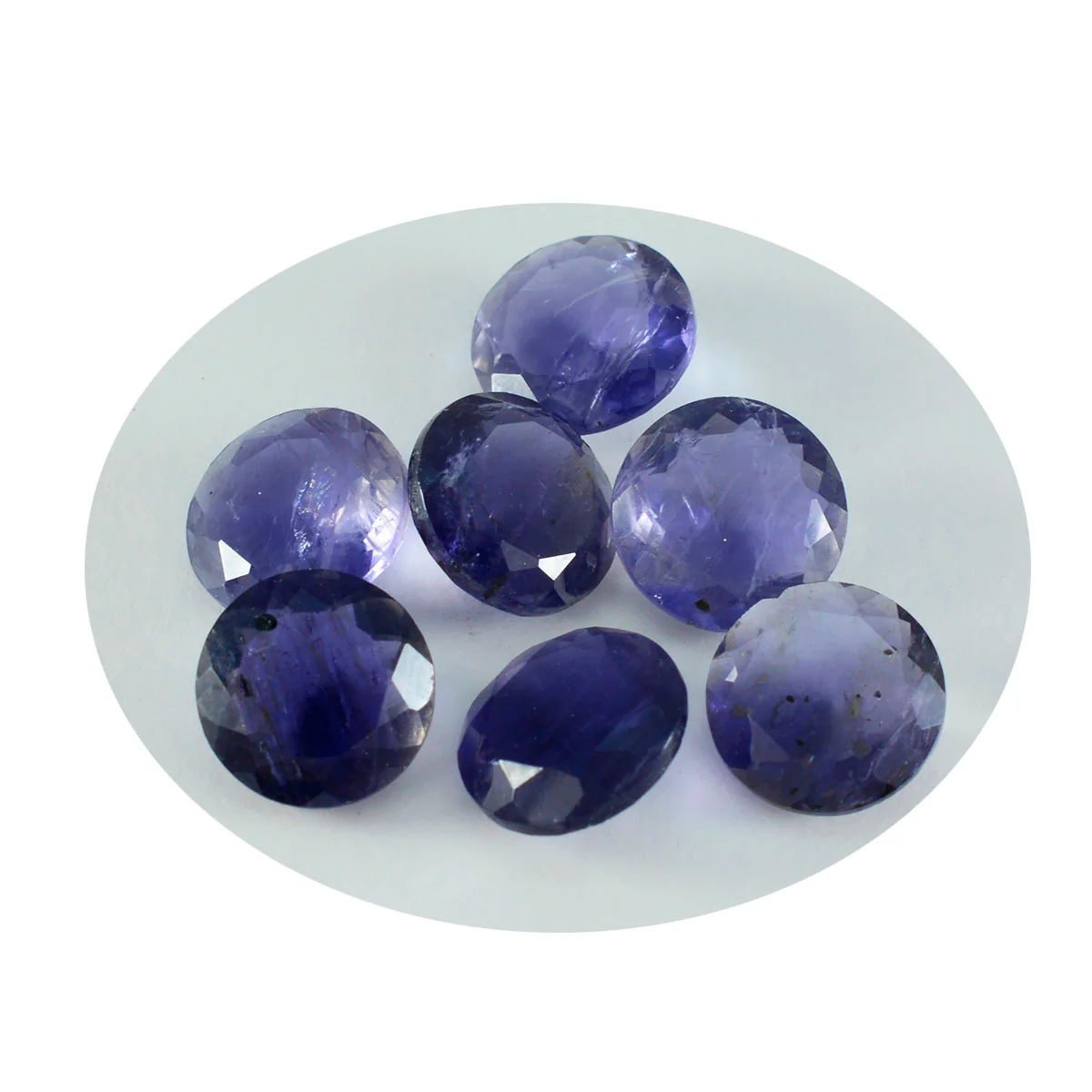 Iolite 1PC Chunky 14x14 MM Round Faceted Blue Genuine Semi Precious Loose Gemstones - Image 2