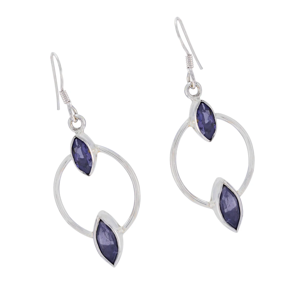 Iolite African Aria multiple Dangle Blue 92.5 Silver Earring - Image 3