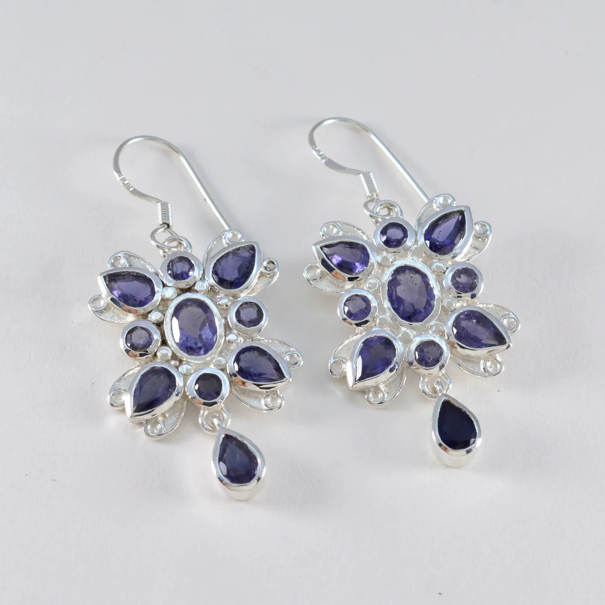 Iolite American Micaela multiple Dangle Blue Silver Earring - Image 2