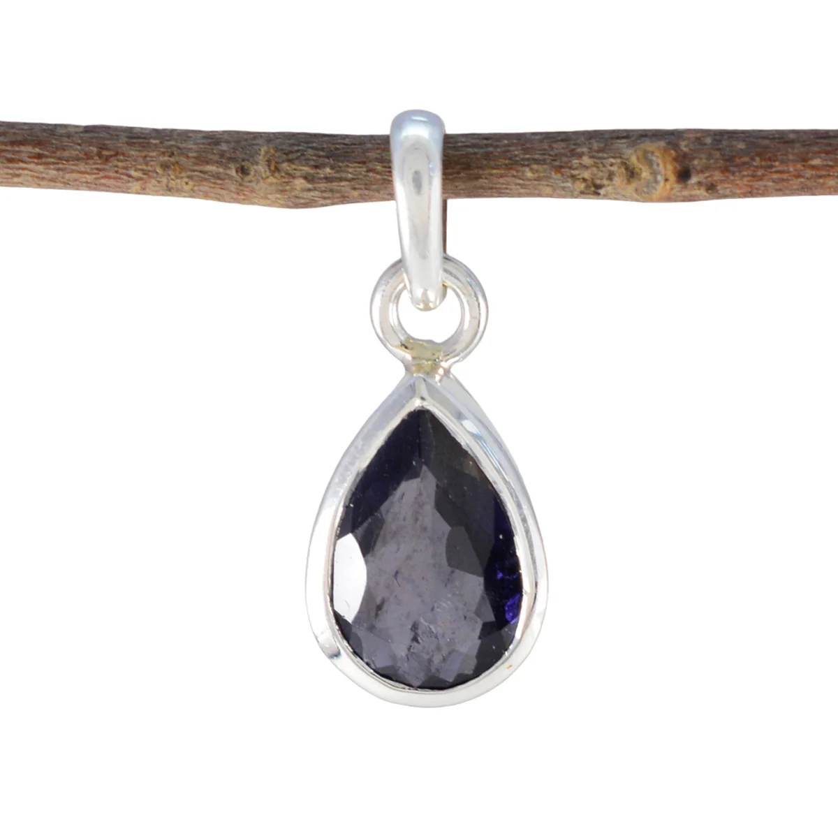 Iolite Elegant Japanese 92.5 Silver Solitaire Seo-yeon Heart Blue Pendant Jewellery