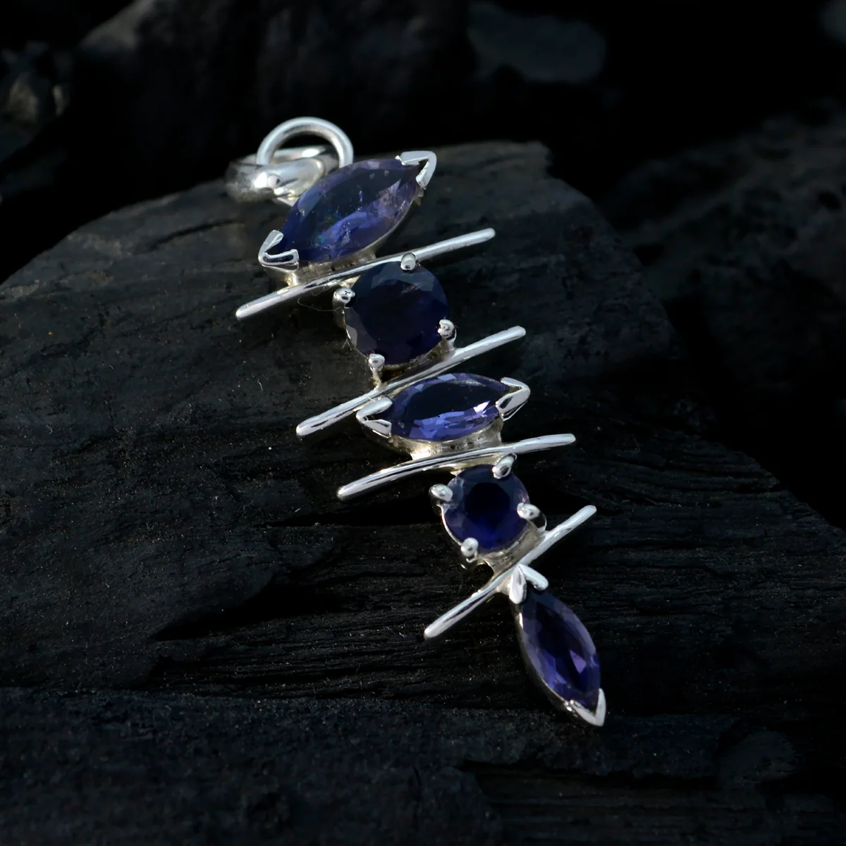 Iolite Featherlight Egyptian Sterling Silver Penta Camila Cocktail Blue Pendant Jewellery - Image 4