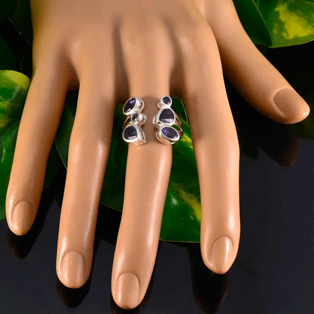 Iolite Hexa Russian 925 Sterling Silver Blue Gemstone Tiny Cultural Ring Jewellery - Image 5