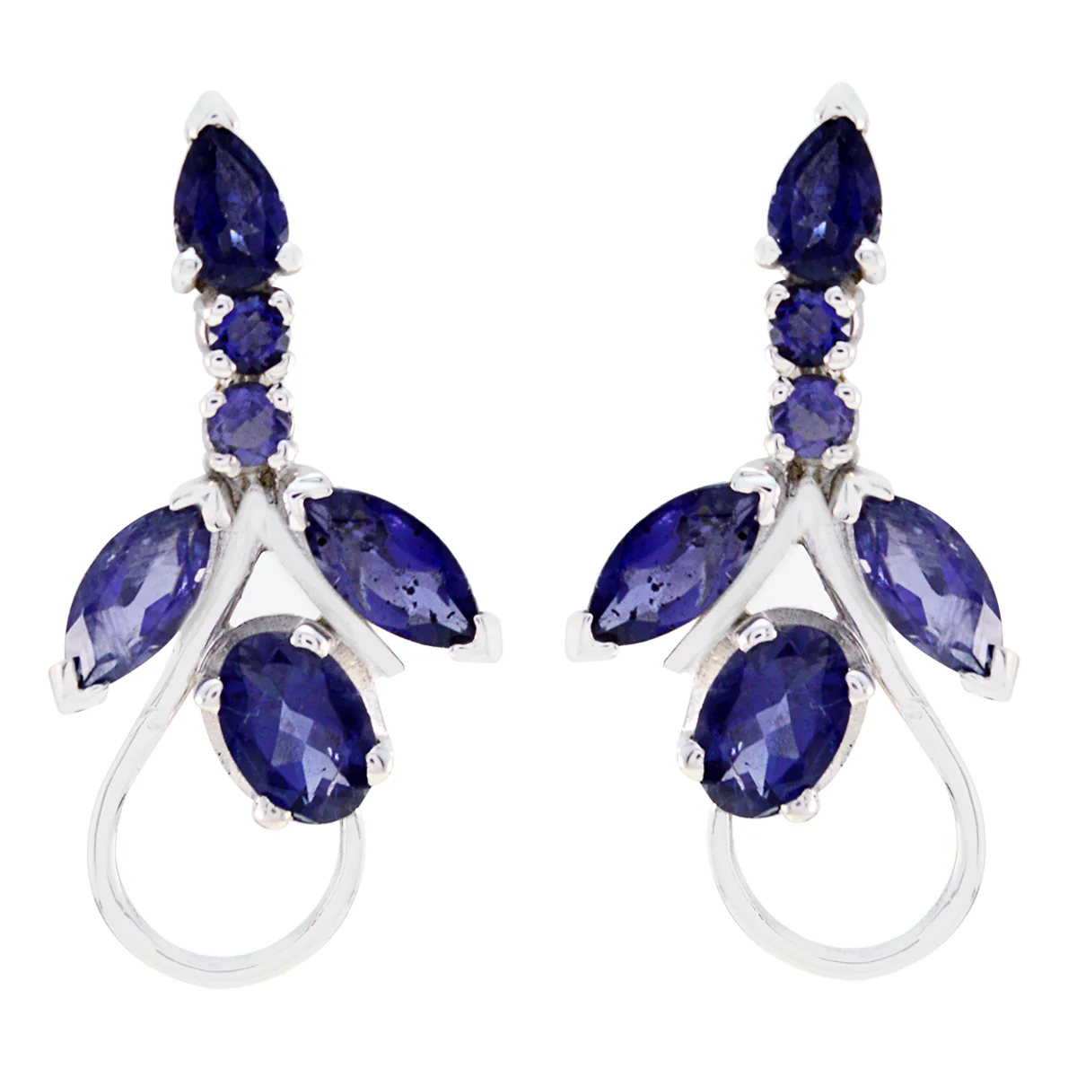 Iolite Japanese Sophia multiple Stud Blue 925 Sterling Silver Earring