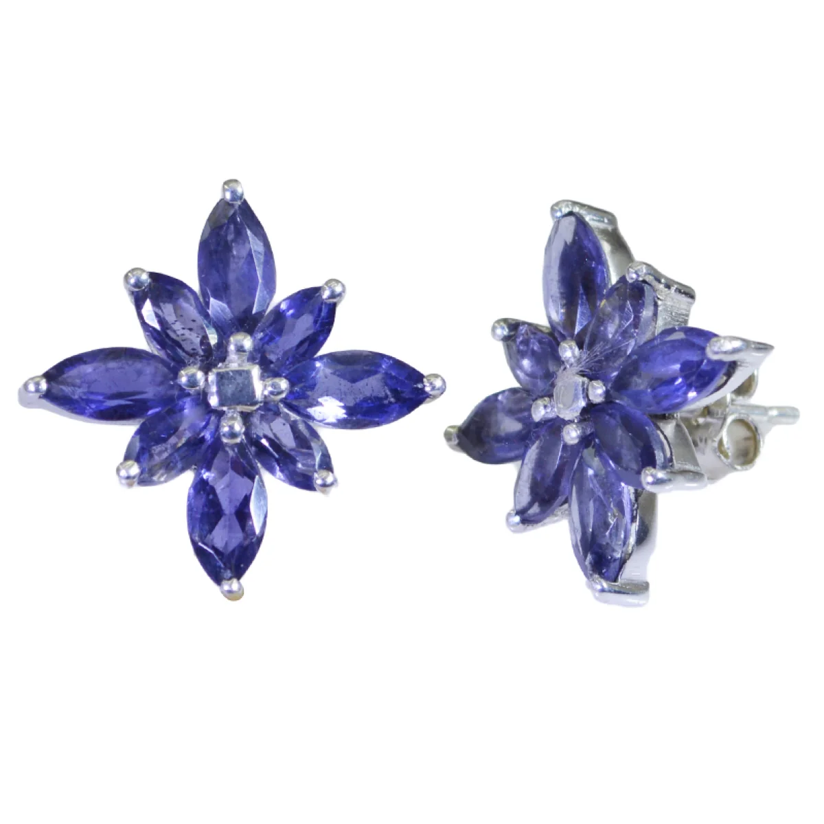 Iolite Korean Micaela multiple Stud Blue 92.5 Silver Earring