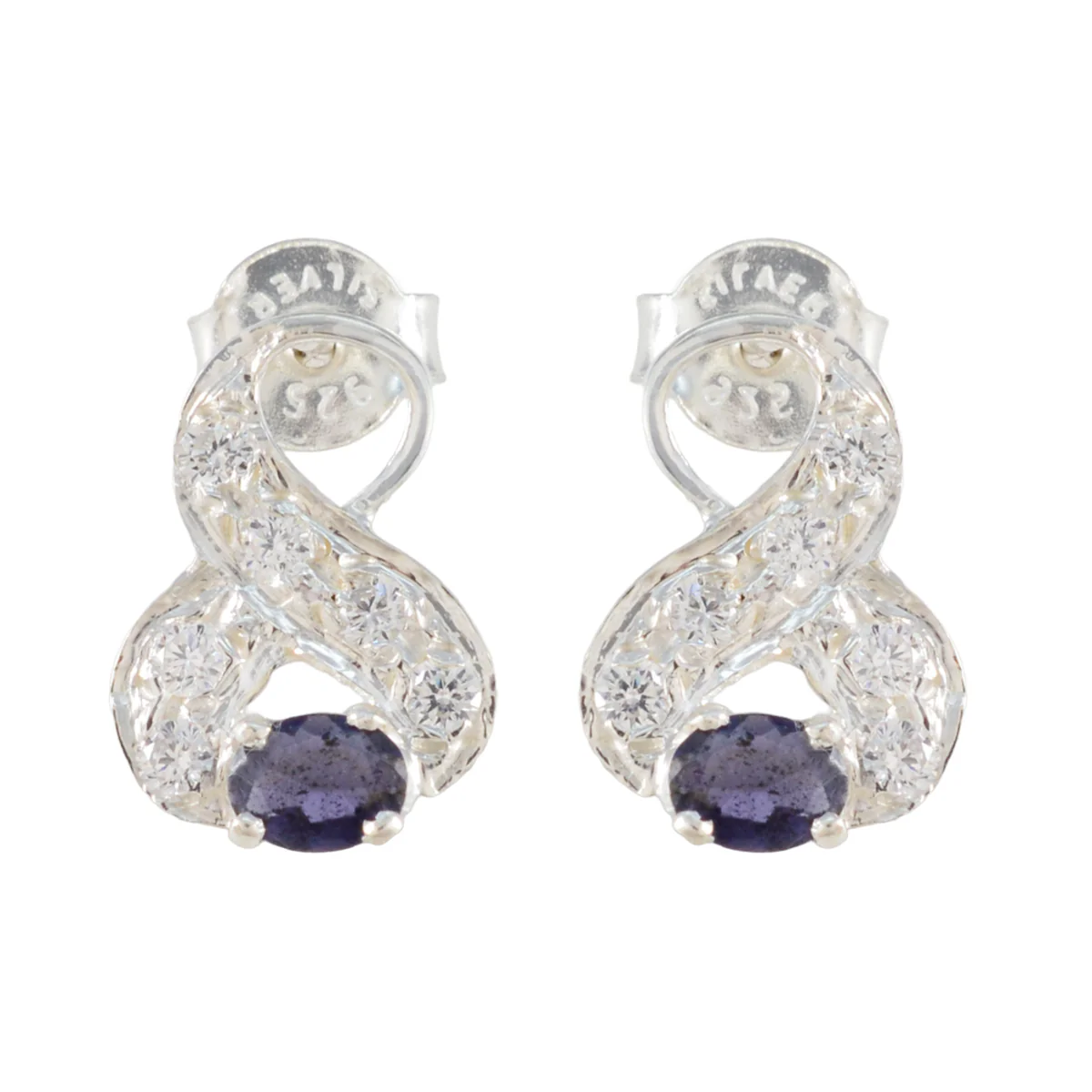 Iolite Middle Eastern Patricia multiple Stud Blue Sterling Silver Earring