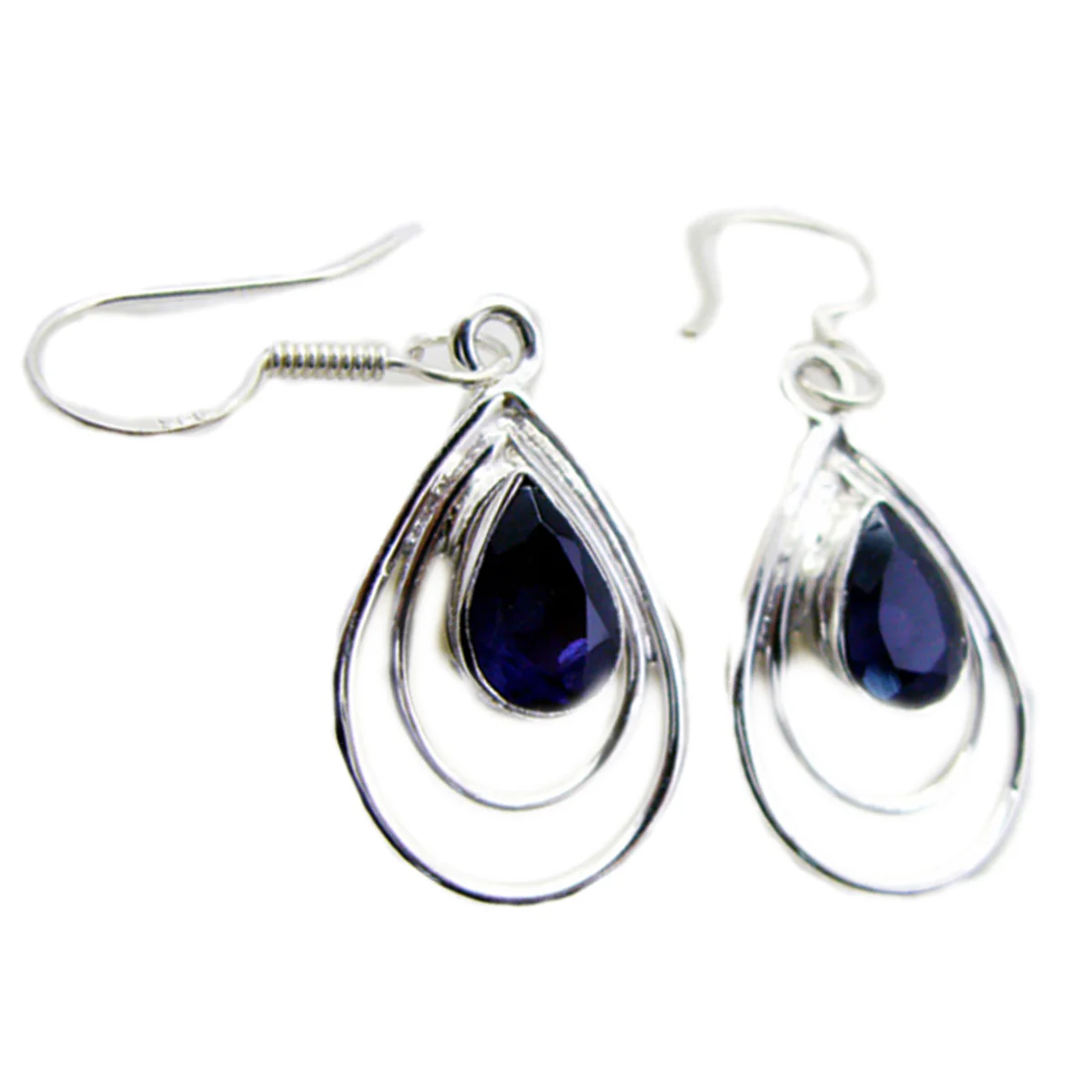 Iolite Moroccan Aurora multiple Dangle Blue 925 Sterling Silver Earring