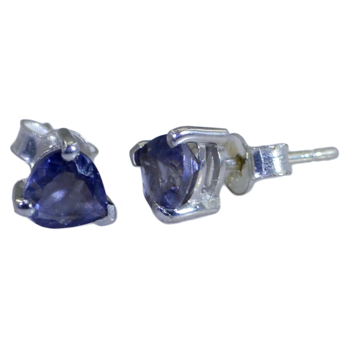 Iolite Moroccan Emilia Solitaire Stud Blue 92.5 Silver Earring - Image 3