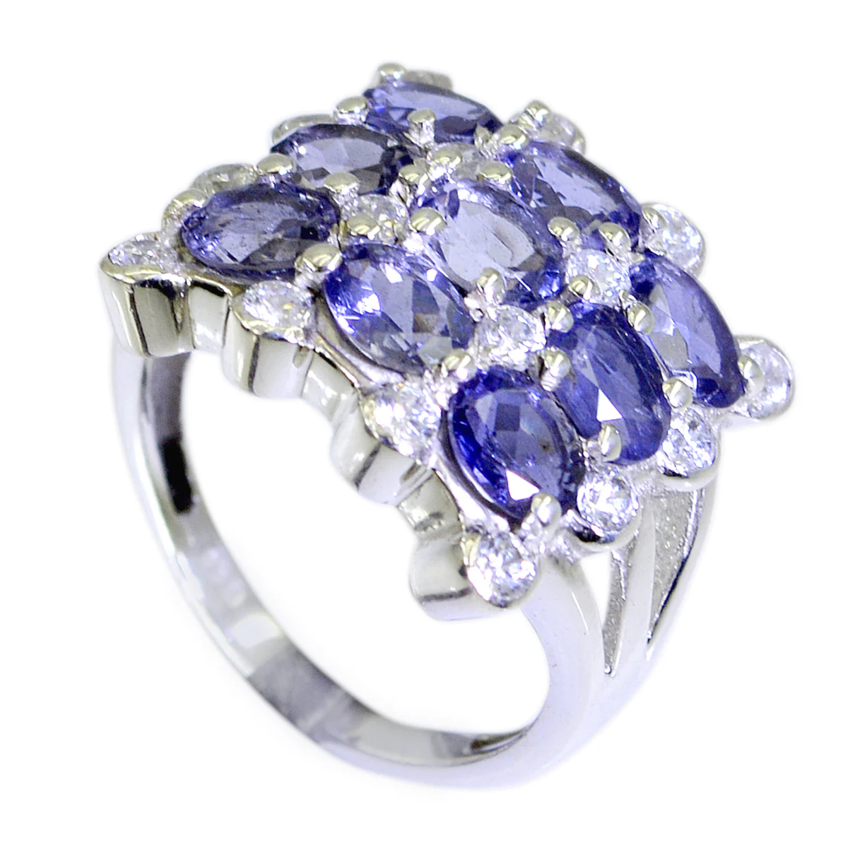 Iolite Navratna Moroccan 925 Sterling Silver Blue Gems Classic Sophisticated Ring Jewelry - Image 2