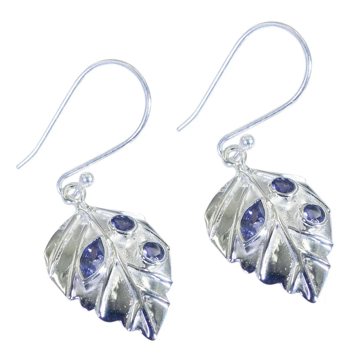 Iolite Russian Lucia multiple Dangle Blue 925 Silver Earring - Image 3