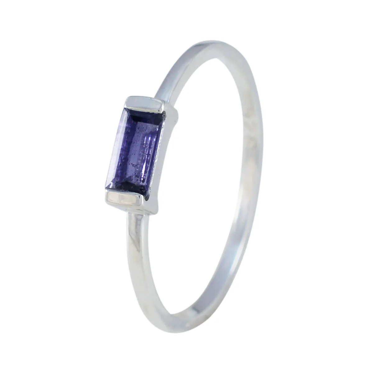 Iolite Solitaire American 925 Sterling Silver Blue Gems Elegant  Feminine Ring Jewelry - Image 2