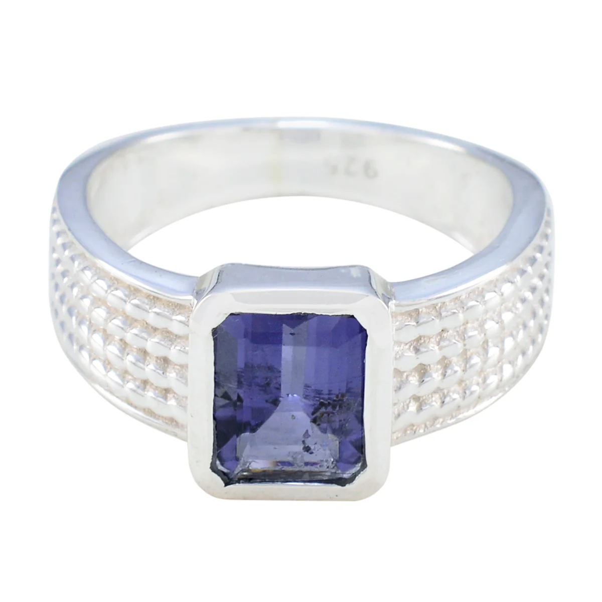 Iolite Solitaire Egyptian 925 Silver Blue Gemstone Mid-weight Fairytale Ring Jewellery