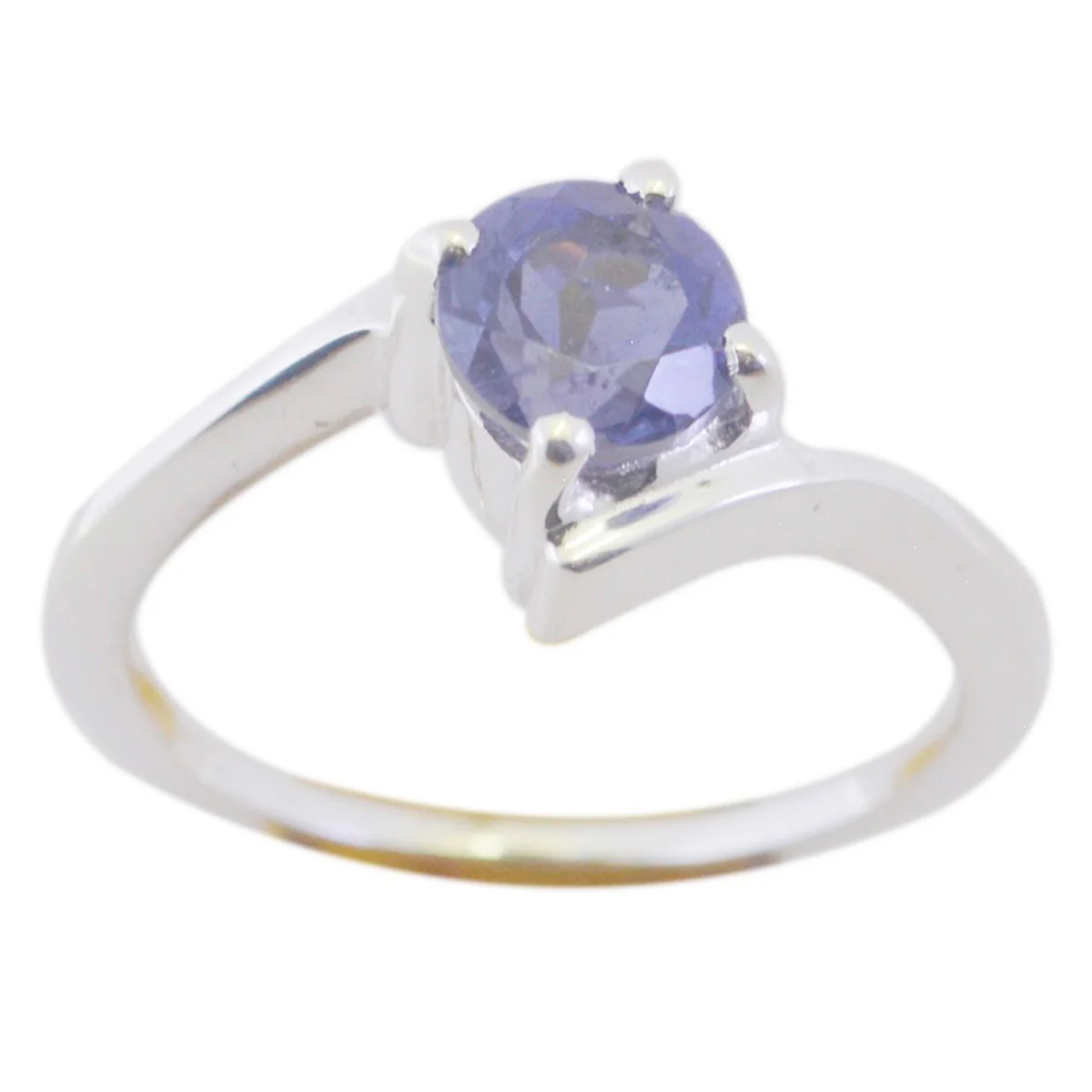 Iolite Solitaire Japanese 925 Sterling Silver Blue Gemstones Dainty Sophisticated Ring Jewellery - Image 2
