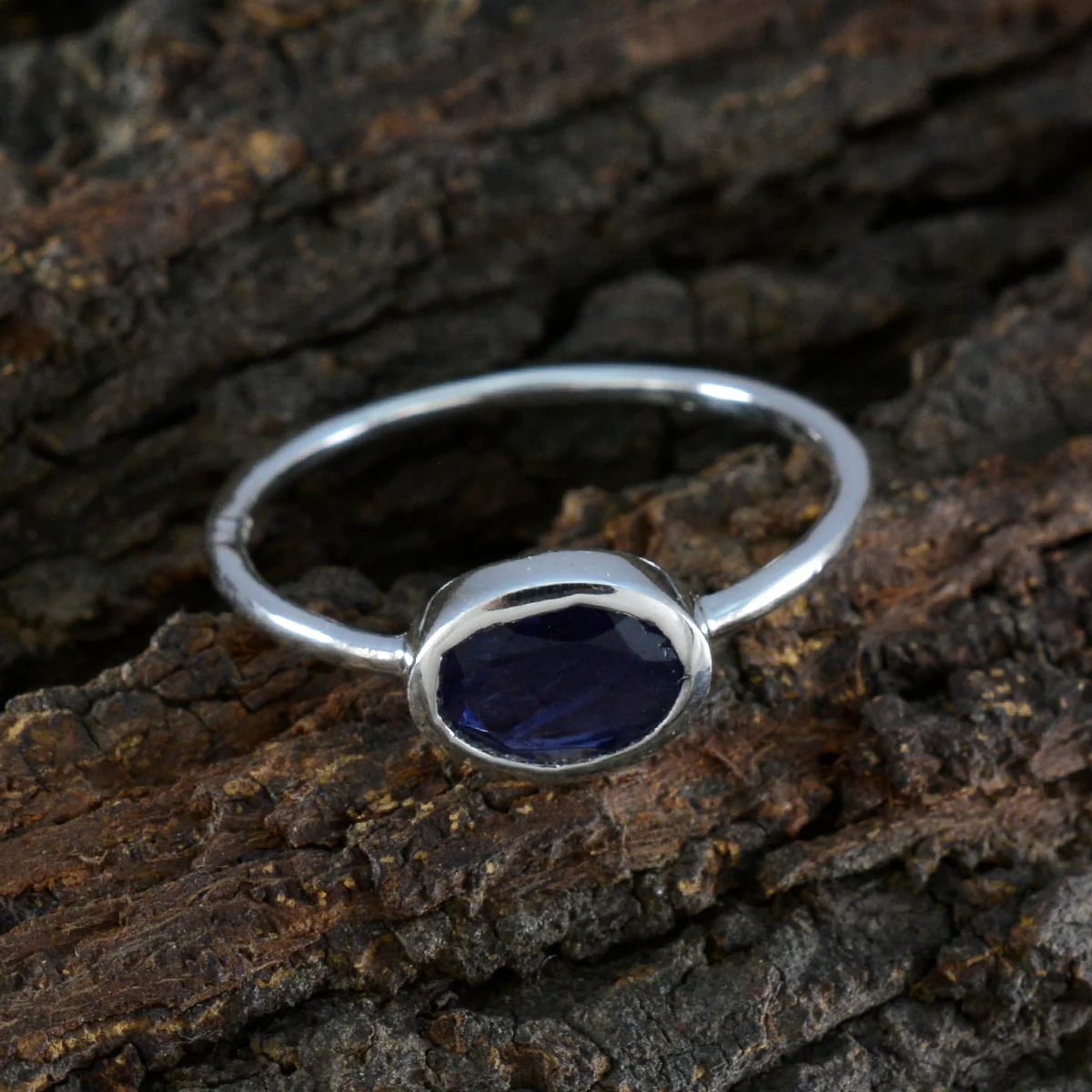 Iolite Solitaire Japanese Sterling Silver Blue Gems Elegant  Sophisticated Ring Jewellery - Image 3