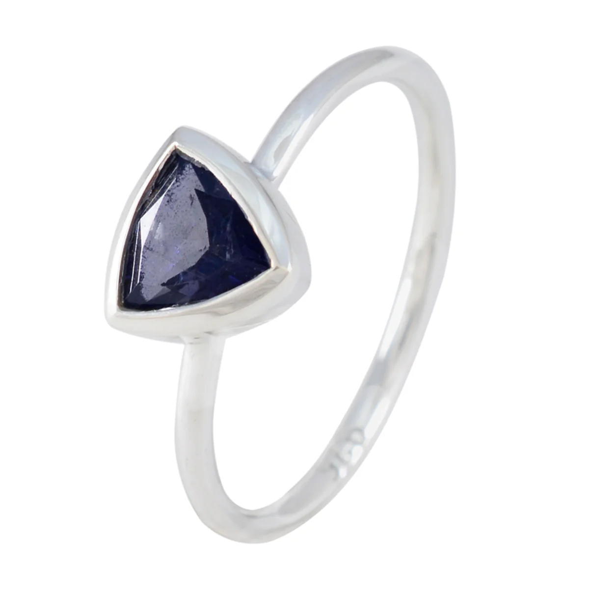 Iolite Solitaire Moroccan 925 Sterling Silver Blue Gems Delicate Geometric Ring Jewellery - Image 2