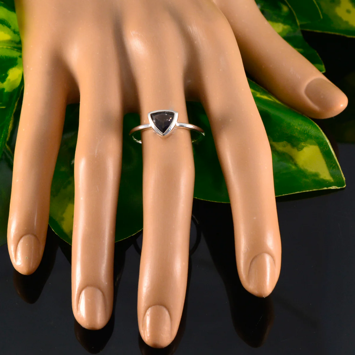 Iolite Solitaire Moroccan 925 Sterling Silver Blue Gems Delicate Geometric Ring Jewellery - Image 5
