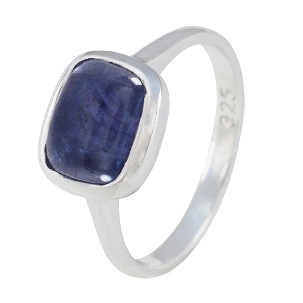 Iolite Solitaire Russian 92.5 Silver Blue Gems Slim Fairytale Ring Jewelry - Image 2