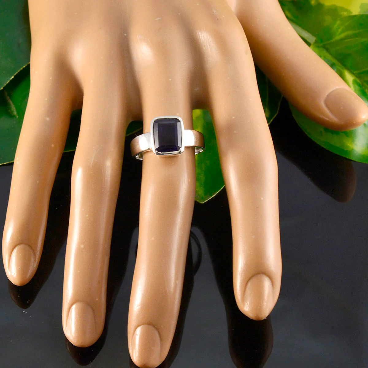 Iolite Solitaire Russian 92.5 Silver Blue Gems Slim Feminine Ring Jewellery - Image 5