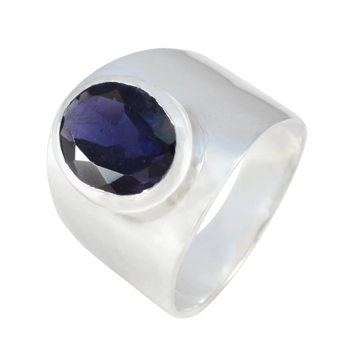 Iolite Solitaire Russian 92.5 Silver Blue Gems Versatile Armor Ring Jewellery - Image 2