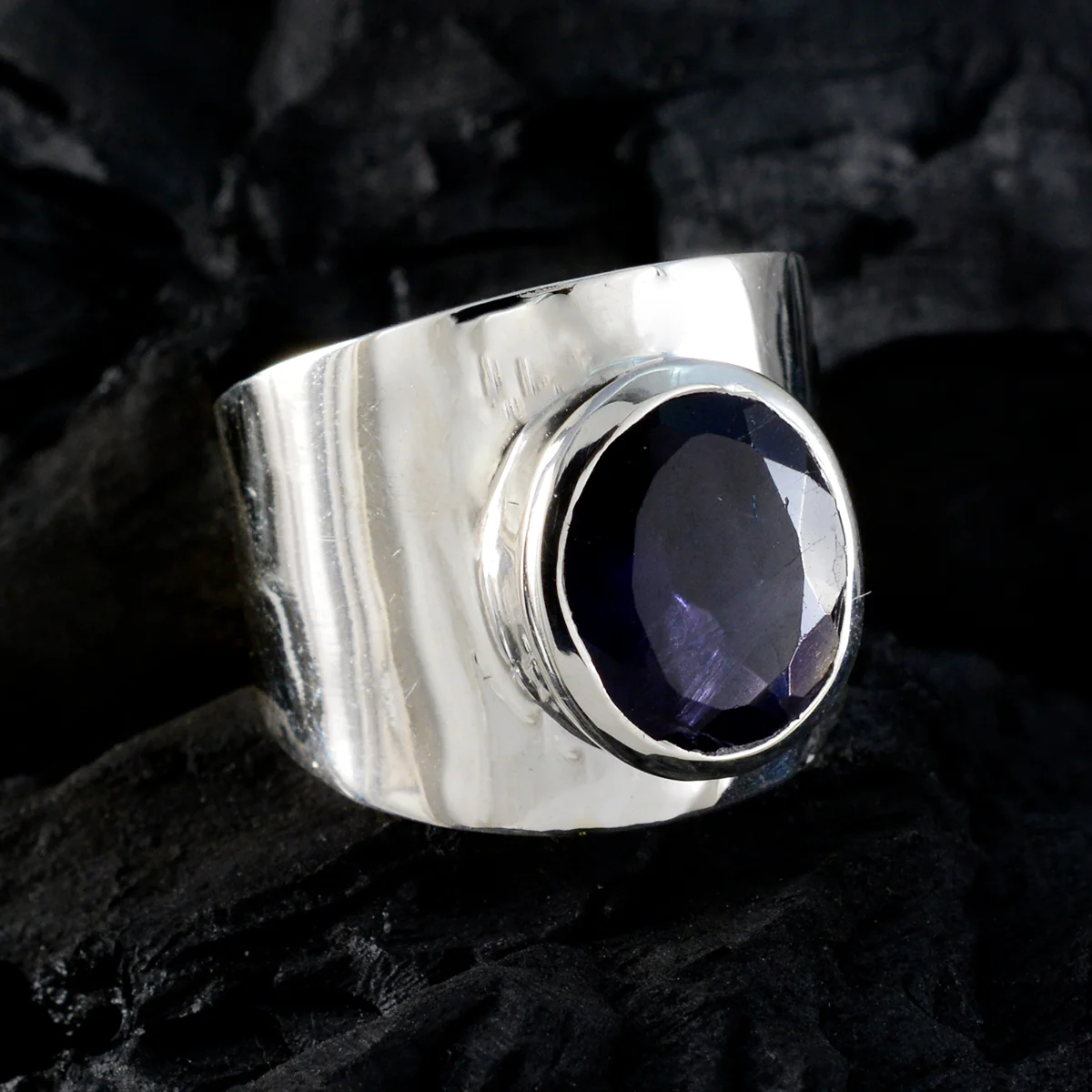 Iolite Solitaire Russian 92.5 Silver Blue Gems Versatile Armor Ring Jewellery - Image 5