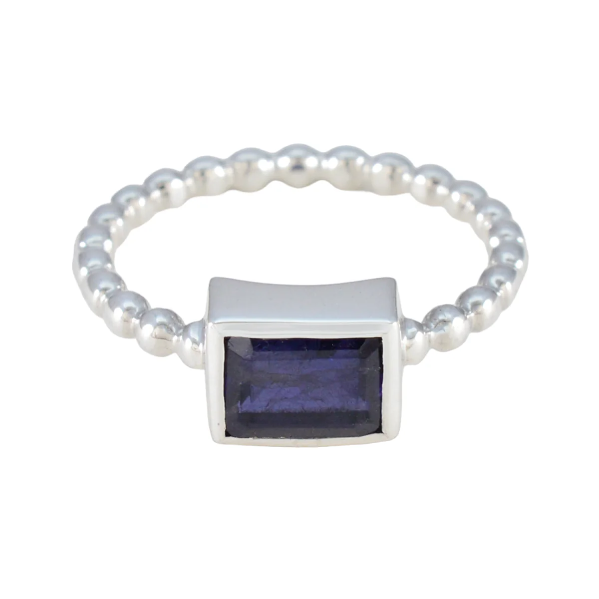 Iolite Solitaire Turkish 925 Silver Blue Gemstone Whisper-thin Boho Ring Jewellery