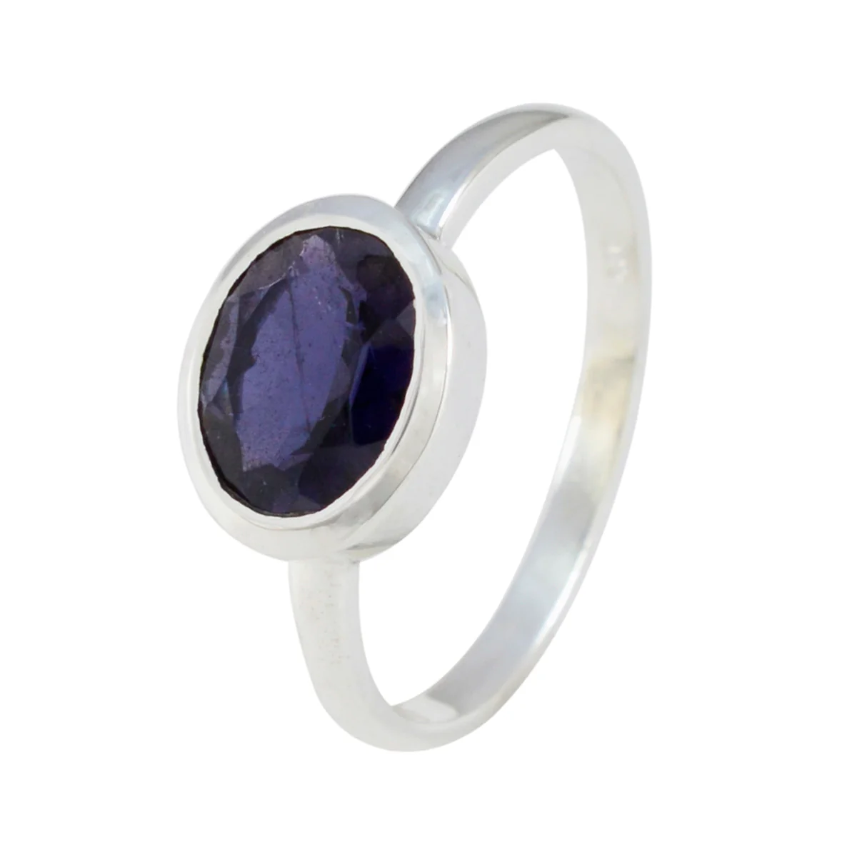 Iolite Solitaire Turkish 925 Sterling Silver Blue Gems Dainty Abstract Ring Jewellery - Image 2