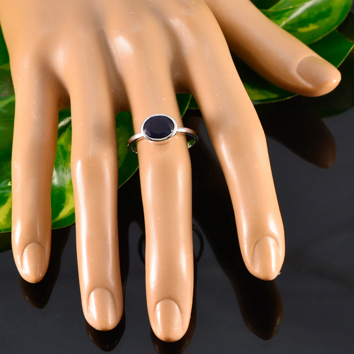 Iolite Solitaire Turkish 925 Sterling Silver Blue Gems Dainty Abstract Ring Jewellery - Image 5