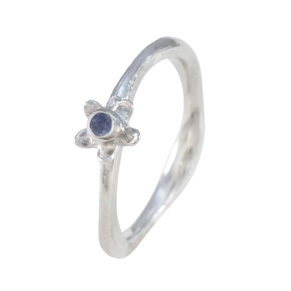 Iolite Solitaire Turkish Silver Blue Gems Delicate Romantic Ring Jewellery - Image 2