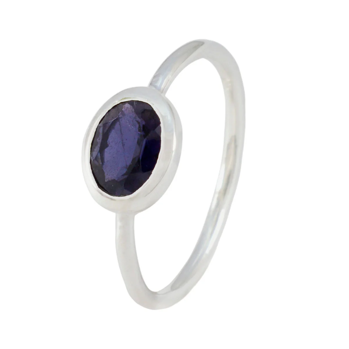Iolite Solitaire Turkish Silver Blue Gemstone Elegant Glamorous Ring Jewellery - Image 2