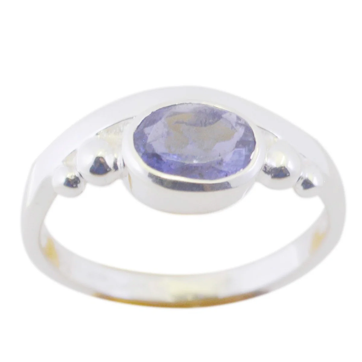 Iolite Solitaire Turkish Silver Blue Gemstones Delicate Luxurious Ring Jewelry - Image 2