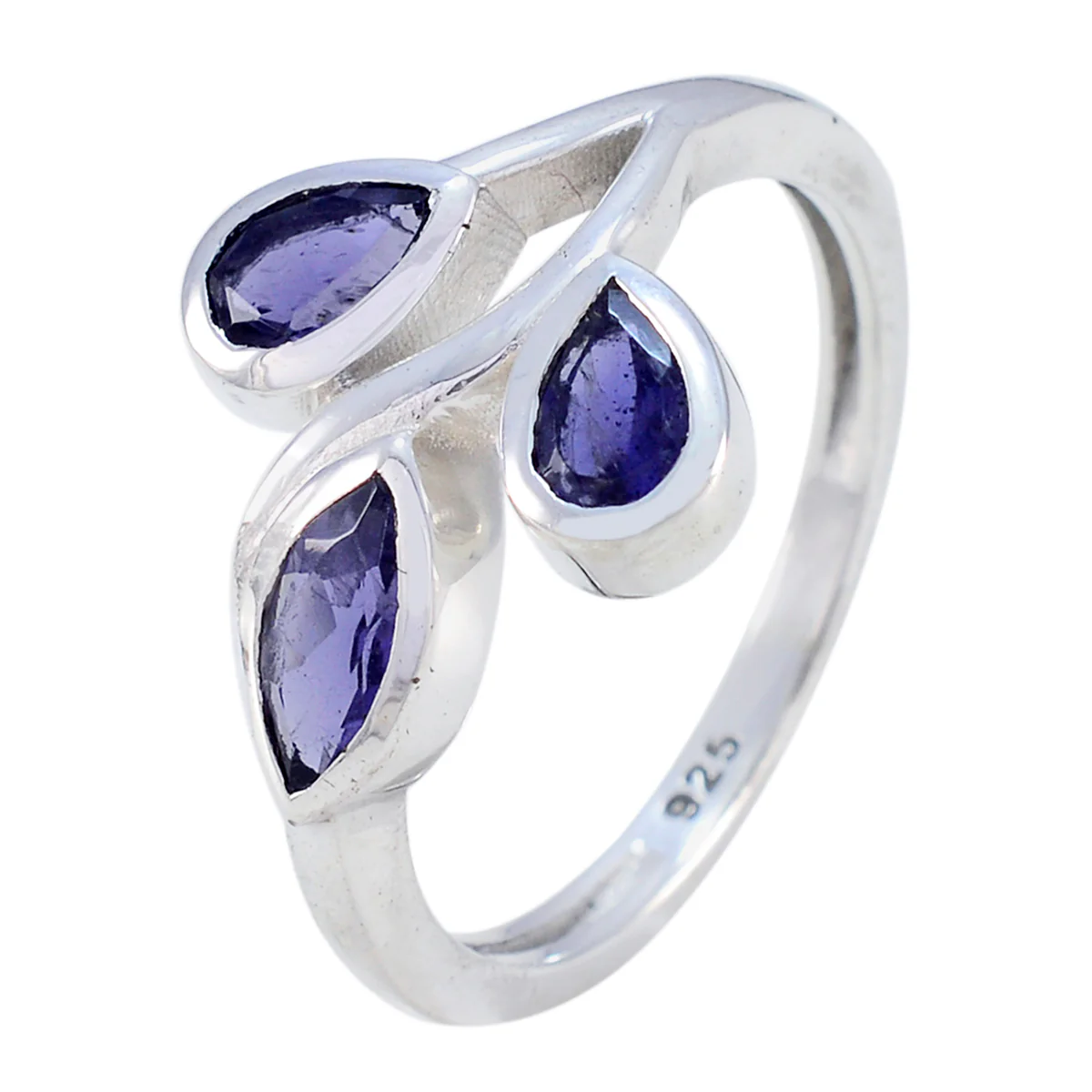 Iolite Trilogy African 925 Silver Blue Gemstone Featherlight Luxurious Ring Jewelry - Image 2