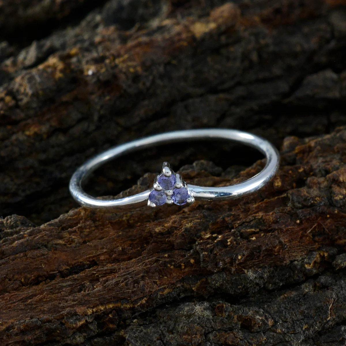 Iolite Trilogy Turkish 925 Silver Blue Gemstones Minimalist Glamorous Ring Jewellery - Image 3